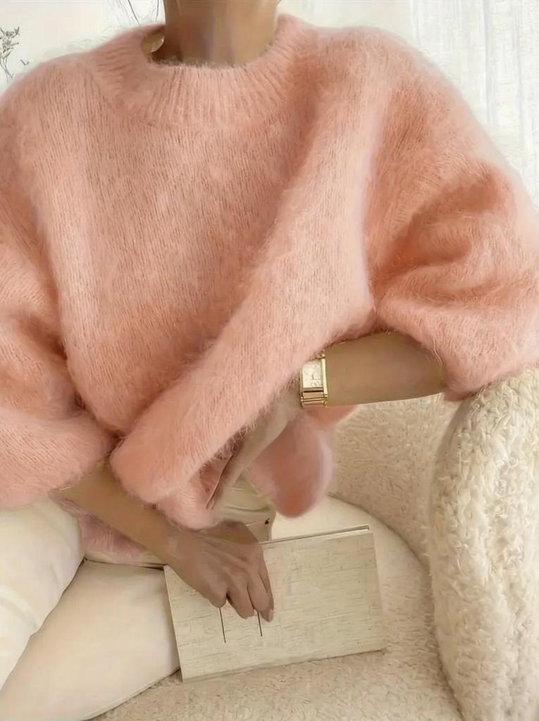 2026 Spring/Summer Women's Loose Fit Casual Plush Sweater - European & American Style