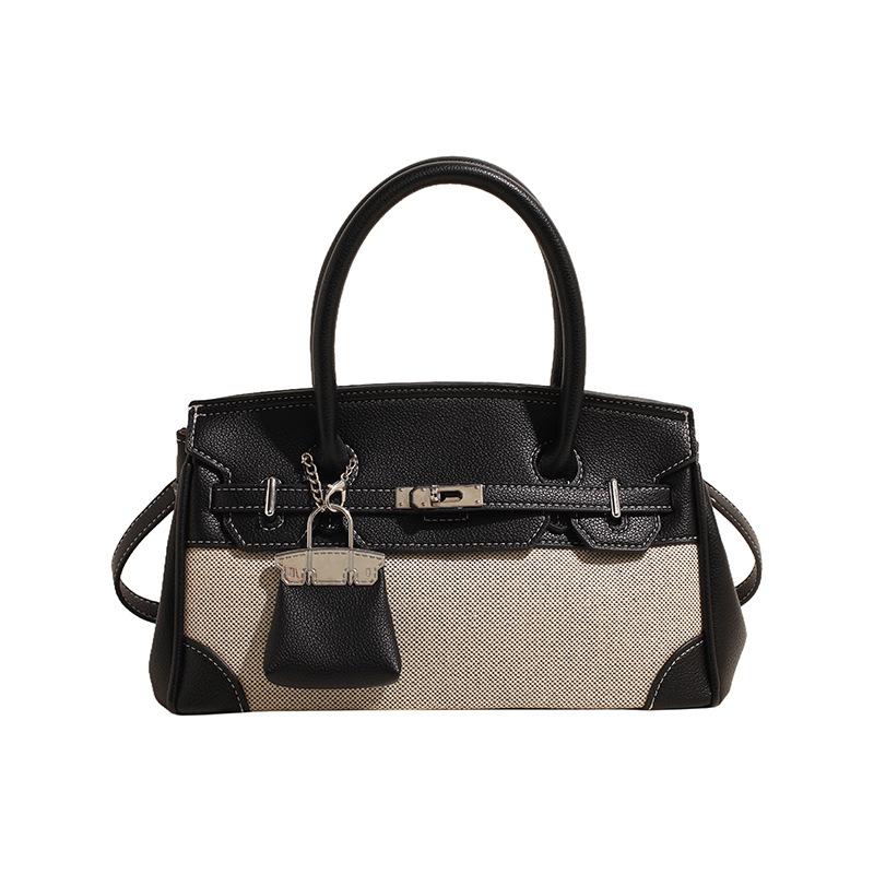 

Сумка-тоут Platinum с дизайном Splicing Design в стиле ретро, повседневная, иностранная, персонализированная, через плечо, сумка-мессенджер 31*12*17 чёрный