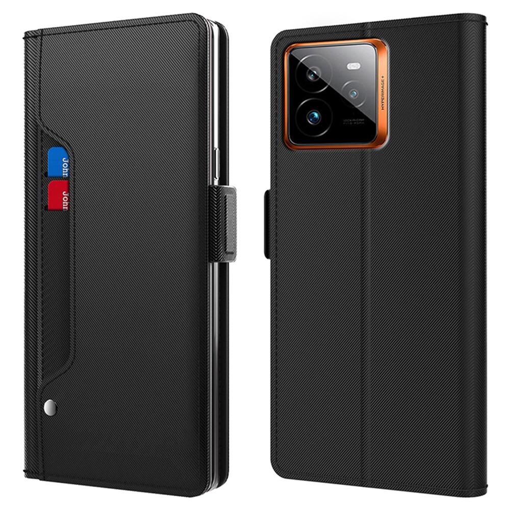 Pro Realme GT 7 Pro 5G Pouzdro Stojan PU Kůže Kryt na Telefon Držák na Karty Zrcátko