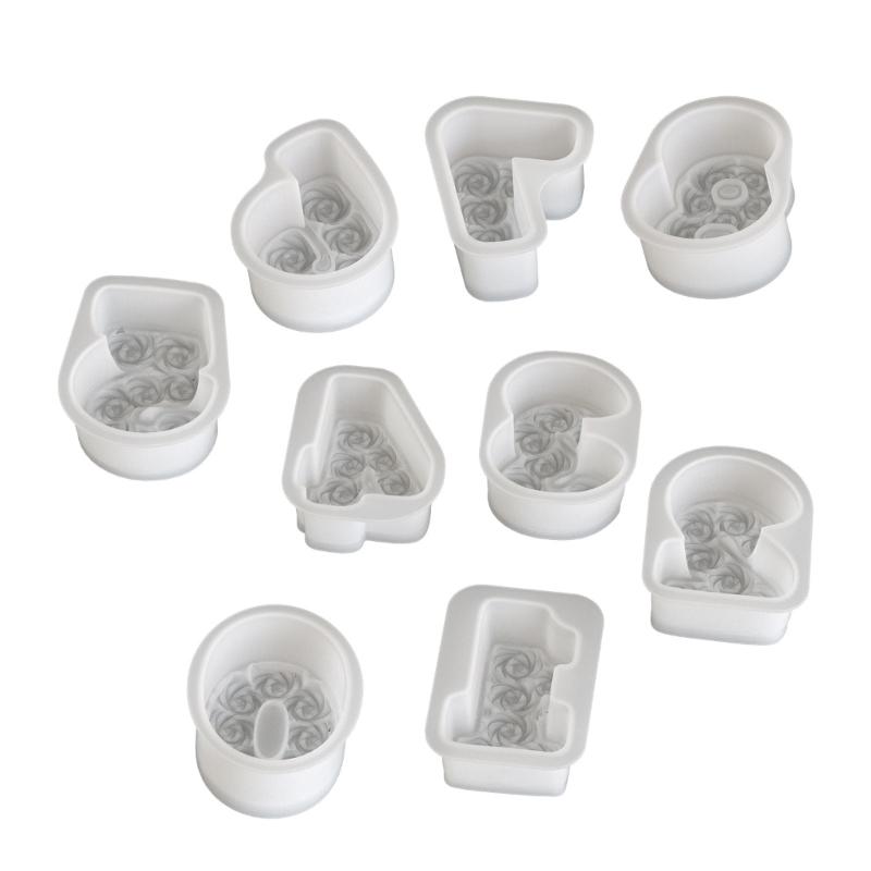 0-8 Rose Numbe Candle Mould Silicone Molds Scented Candle Molds Fondant Cake Moulds Castings Molds Plasters Molds