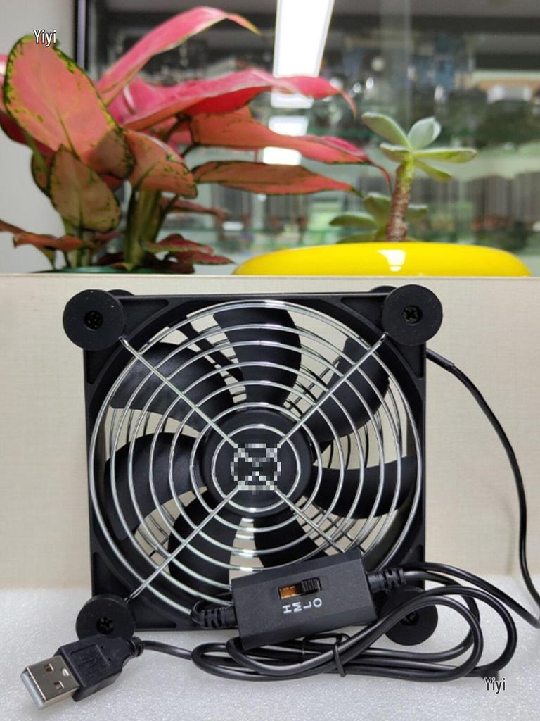 5V USB Double Ball Bearing Fan with Three-Speed Controller | High Airflow Cooling for Router/Set-Top Box/Optical Modem