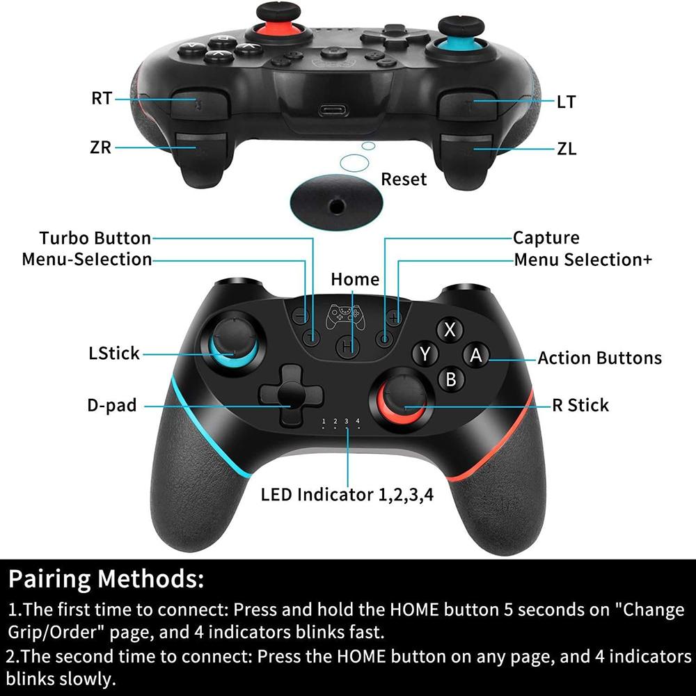 Bluetooth-Compatible Wireless Controller for Switch 2 & Switch 1 & Oled Console Gamepad Android PC Joystick Controle with 6-Axis