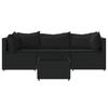 VidaXL Salon de jardin 4 pcs avec coussins Noir Résine tressée, ensemble de salon d'extérieur, ensemble de mobilier 319783