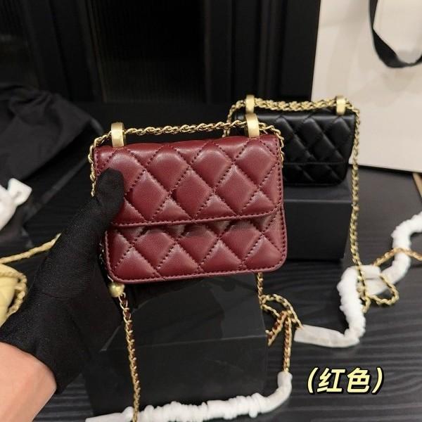 26 New Double Golden Ball Mini Rhombus Chain Bag Lipstick Small Square Bag Women's Bag One Shoulder Oblique Span Bag