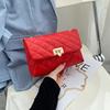 Literary and Fashionable Embroidered Rhombus Women's Bag, New Pointed Buckle Chain Single Shoulder Crossbody Clutch Bag