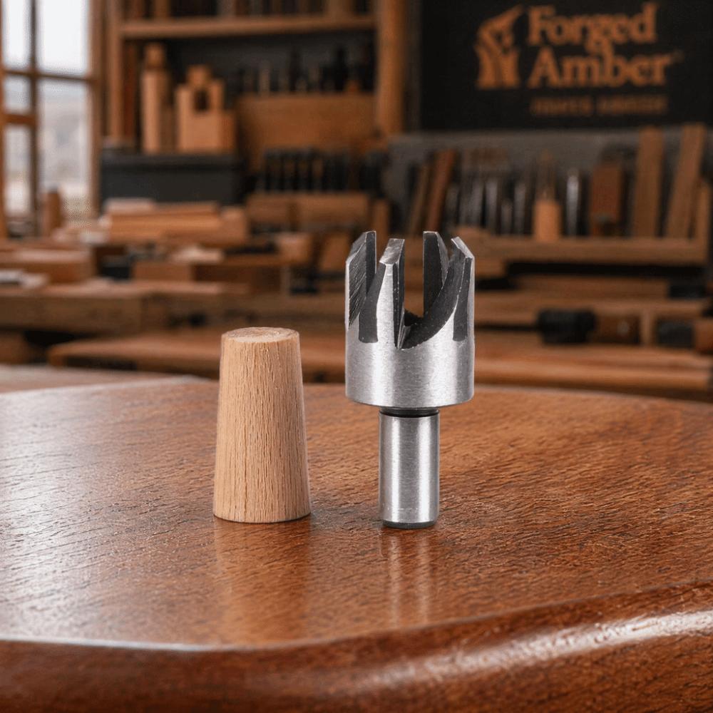 8pcs Straight Wood Plug Cutter High Carbon Steel HSS Drill Bits Chamfer Drill Bits  Woodworking