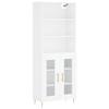 VidaXL Buffet haut Blanc 69,5x34x180 cm Bois d'ingénierie 3189301