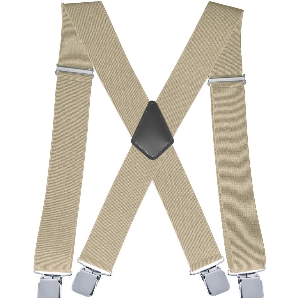 Doucharming Herren 5cm Elastische X-Form Verstellbare Hosenträger mit Metallclips
