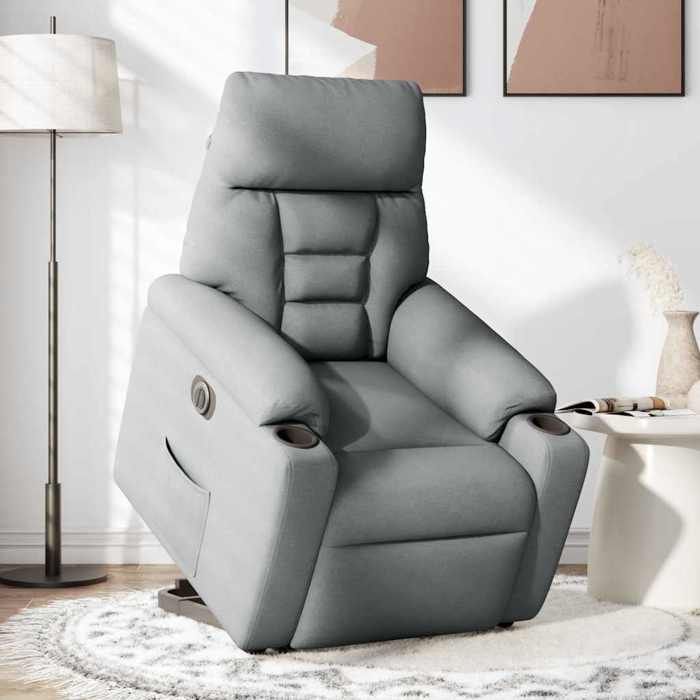 VidaXL Fauteuil inclinable électrique gris clair tissu 3303052