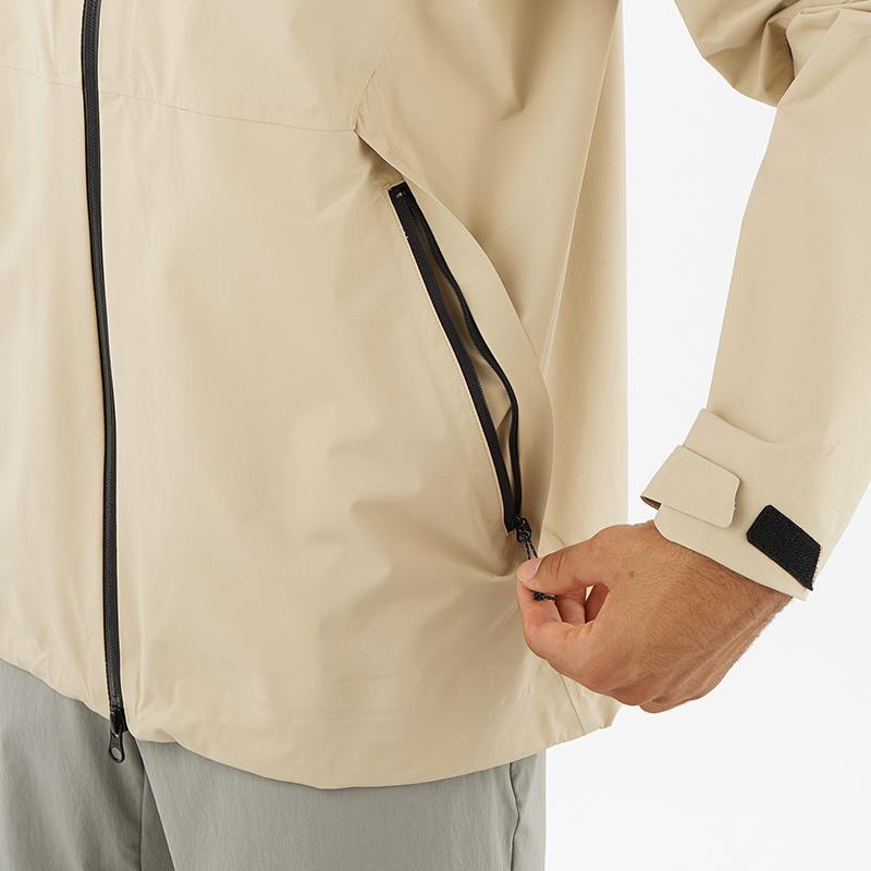 Salomon Outerpath 2.5L Waterproof Hard Shell Jacket Men Jackets Pepper-White LC2211700