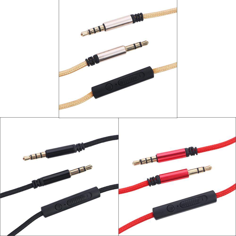 Cord With Mic 3.5mm to Jack 3.5mm Nylon Braid Audio Wire Aux Cable Car Aux Cord Audio Cable