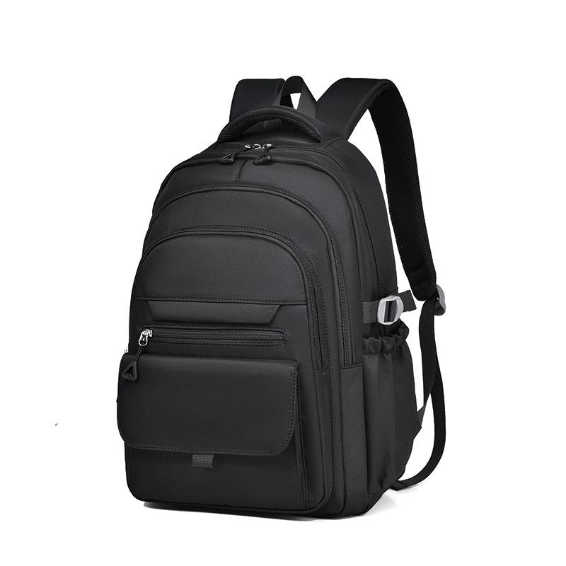 

Водонепроницаемый стильный рюкзак большой вместимости, простой рюкзак для студентов One Size чёрный