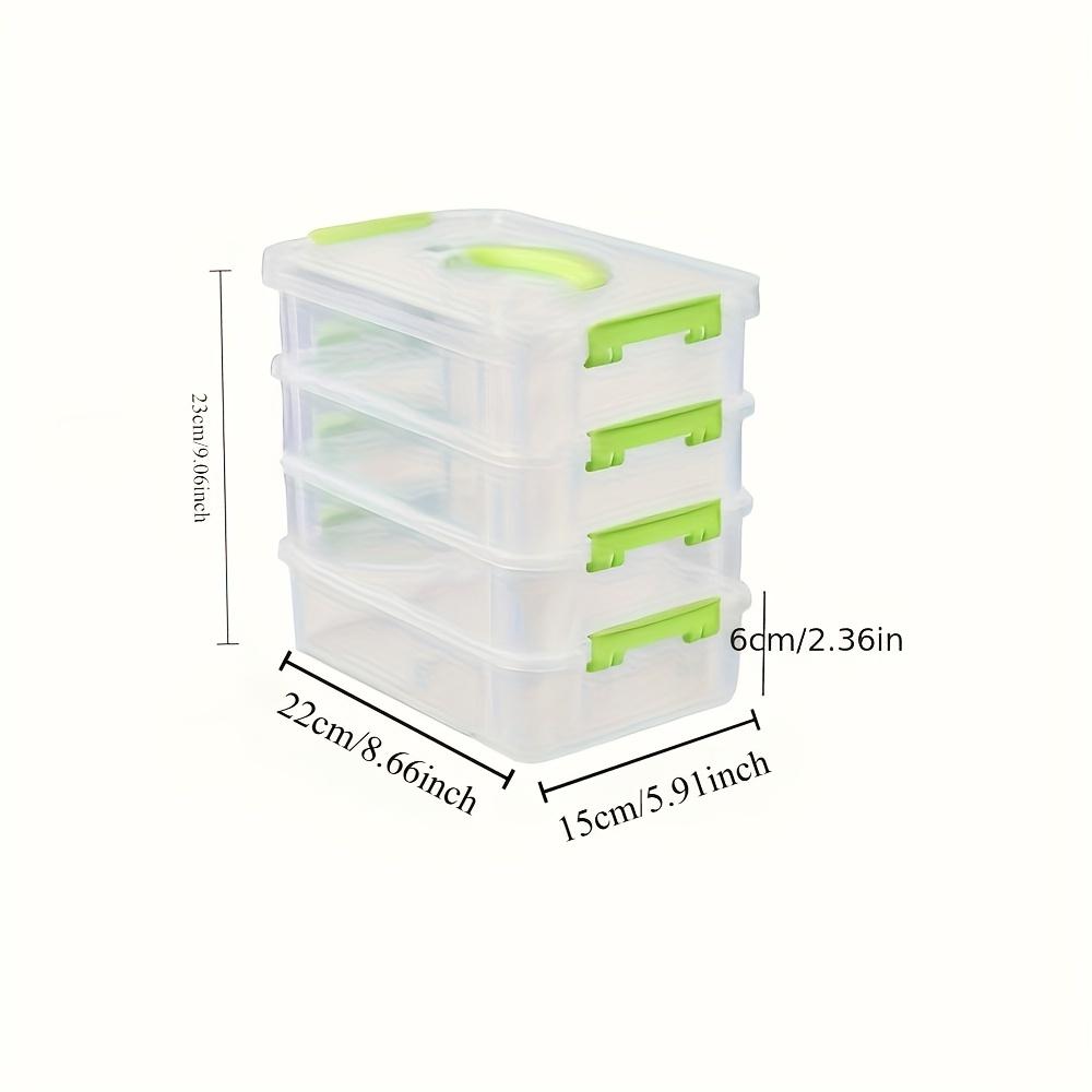 4-lagige Transparente Kunststoff-Aufbewahrungsbox Abdeckung Unterteilte Schubladen-Aufbewahrungsbox Baustein-Aufbewahrungsbox Tragbare Aufbewahrungsbox