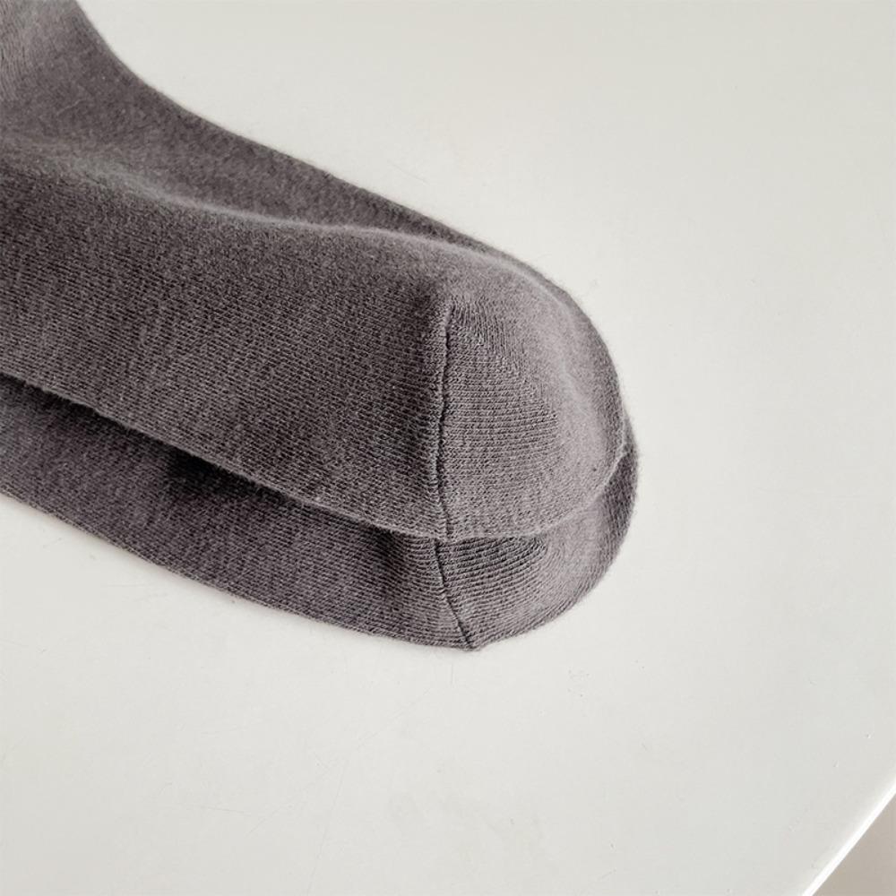 Pure Cotton Knee-high Socks Solid Color Lower Leg Socks New Long Tight Socks  Fall Winter