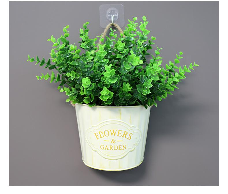 Vintage Wrought Iron Wall-Mounted Flower Pot and Hanging Basket