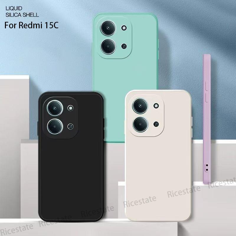 For Xiaomi Redmi 15C 4G 5G Cover Square Liquid Silicone Protective Phone Back Cover Cases For Redmi15c