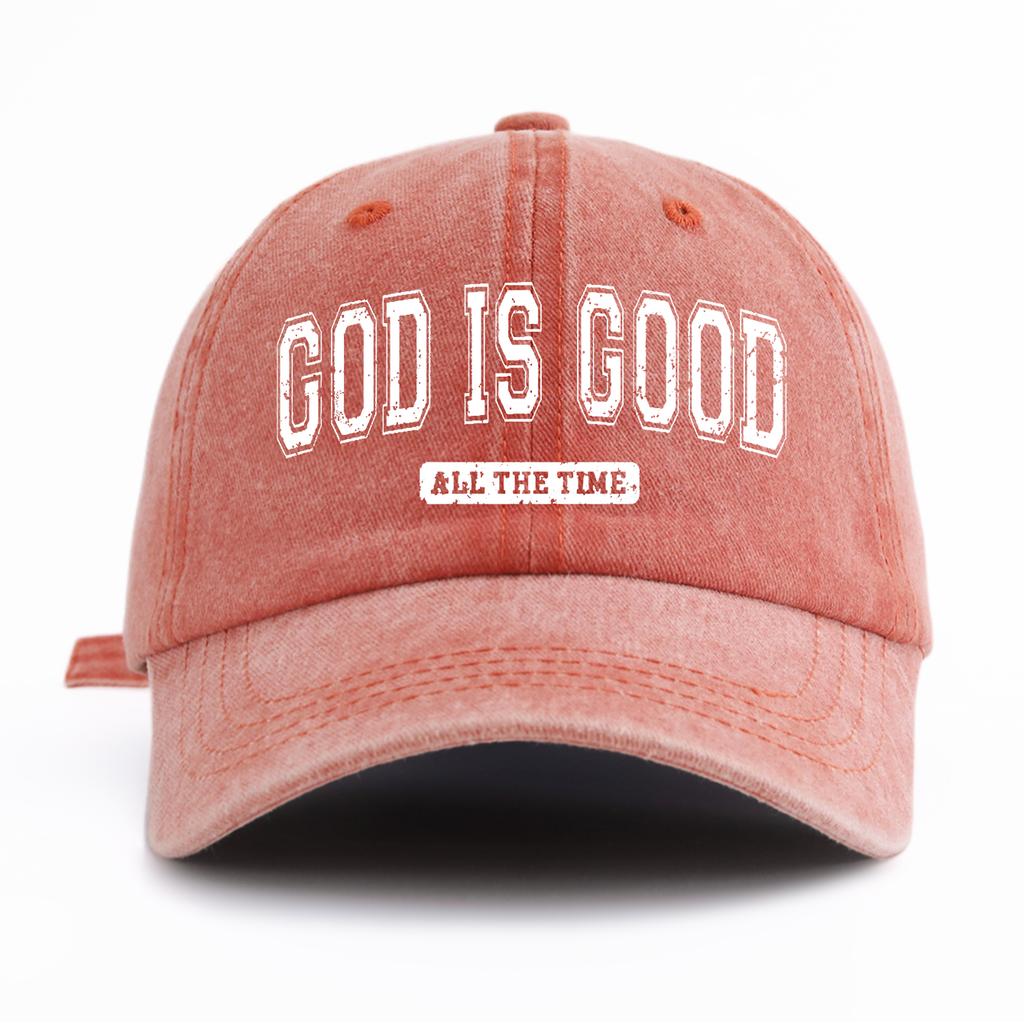1pc GOD IS GOOD Print Washed Baseball Cap for Adults  Minimalist Retro Style Casual Soft Adjustable Dad Hat Perfect As Gift