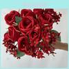 Elegantes Seidenrosen-Bouquet mit realistischem Design für Hochzeitsdekoration und Foto-Requisiten