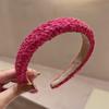 Sweet Pink Wide-brimmed Sponge Hair Band for Women Hot Fashion  Headband Tweed Fabric Hoop Hairband Y2k Girls Hair Accessories