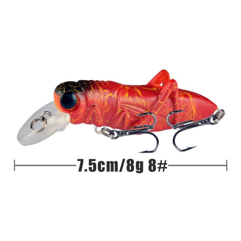 7,5 cm/8 g Græshoppe Fiskebait Flydende Minnow Wobler Fiskefluer Kunstig Hård Bait