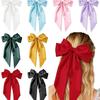 Hairpin Style Bow Double-layered Ribbon Long Tail Tassel Fashionable Lady's Spring Clip Hair Accessory