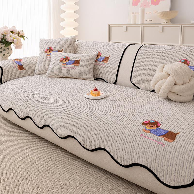 Cartoon Special-shaped Sofa Cushion Universal In All Seasons 2025 New High-end Seat Cushion One-piece Non-slip Straight-row Cover Cloth Towel