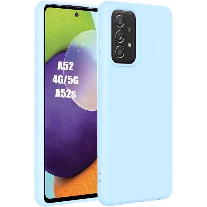 Coque - Samsung - Galaxy A52/A52s 5G - Silicone TPU - Antichoc - Anti-Rayures - Bleu Ciel