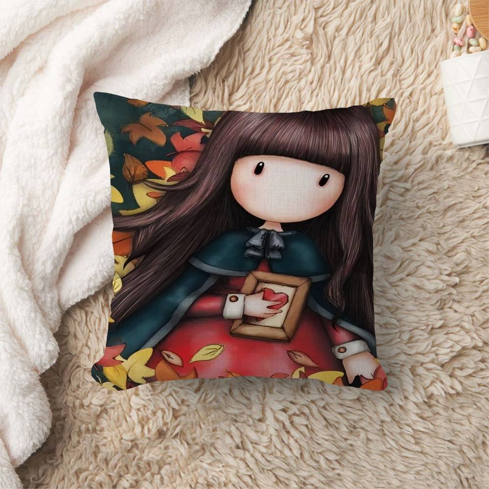 S-Santoro-Gorjuss Cute Girl Cushion Cover Car Throw Pillow Case For Sofa Car Christmas Gift 40x40cm 45x45cm