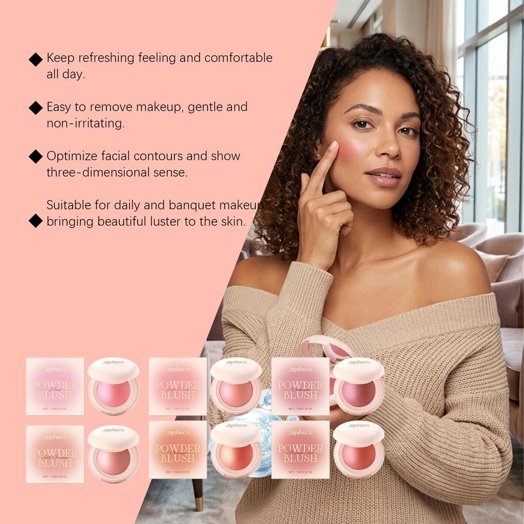 Silky Smooth Blush, Light Color with Soft Focus Effect, Natural Transition, Brightens Cheeks for Radiant Skin