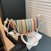 Handwork Straw Bag Summer Cute Semicircle Crossbody Bag Purses Straw Woven Women Axillary Pack Beach Travel Ladies Shoulder Bags