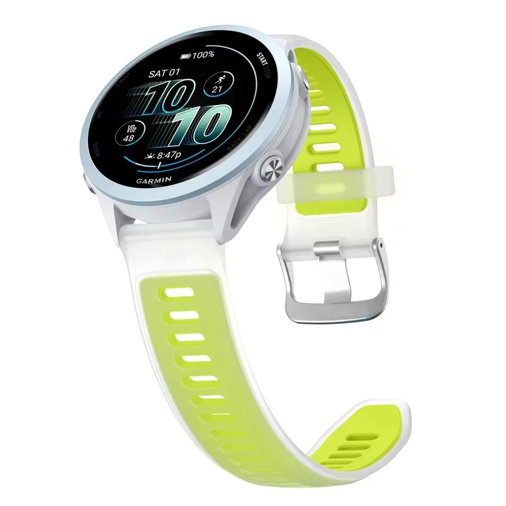 20mm 22mm Uhrenarmband für Garmin Forerunner 570 47mm 42mm/265/255/Venu 3 Halbtransparentes Silikonarmband Vivoactive 6/5 Band