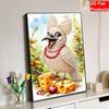 3D Pearl Painting Kit Funny Bird Design Frameless DIY Bead Art Canvas Leisure Handmade Craft for Bedroom Wall Decor