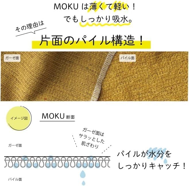 MOKU Face Towels, Set of 5, Gradient Pattern, 33 x 100cm, Made in Japan, Thin, Quick-Drying, Gift (Ocean)