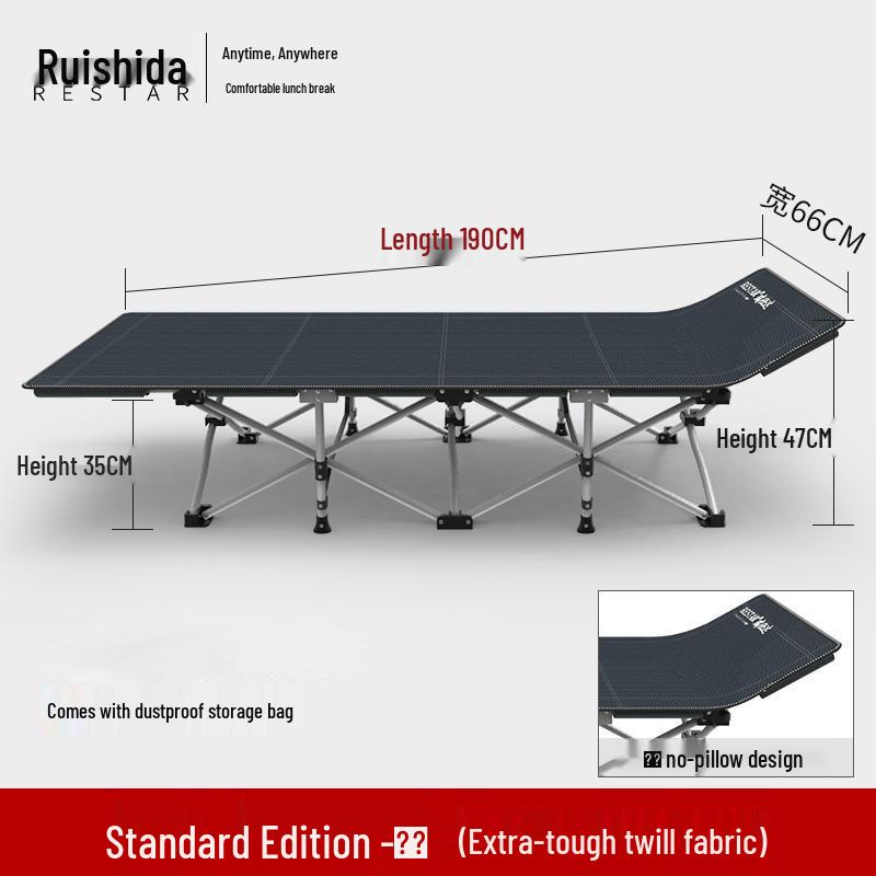 Ruishida Portable Folding Nap Bed, Oxford Cloth, Military-Style for Office or Outdoor Use