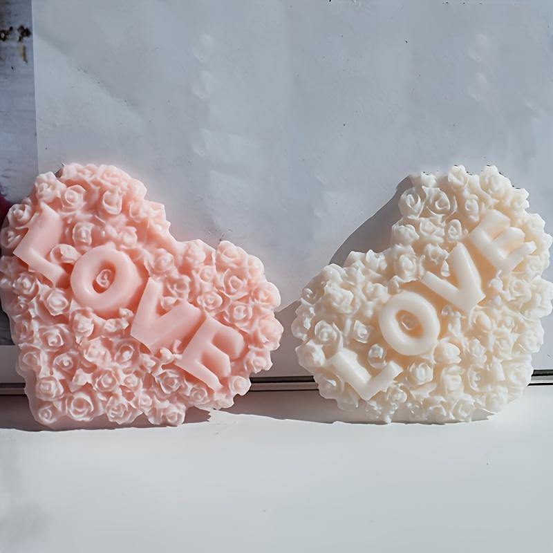 1pc, LOVE Rose  Car Scented Gypsum Pendant Scented Stone Homemade Candle Mold.