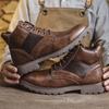 Stiefel für Herren Retro Britischer Stil Lederstiefel Mode High Top Herrenschuhe Arbeitsstiefel Winterwärme Herrenschuhe