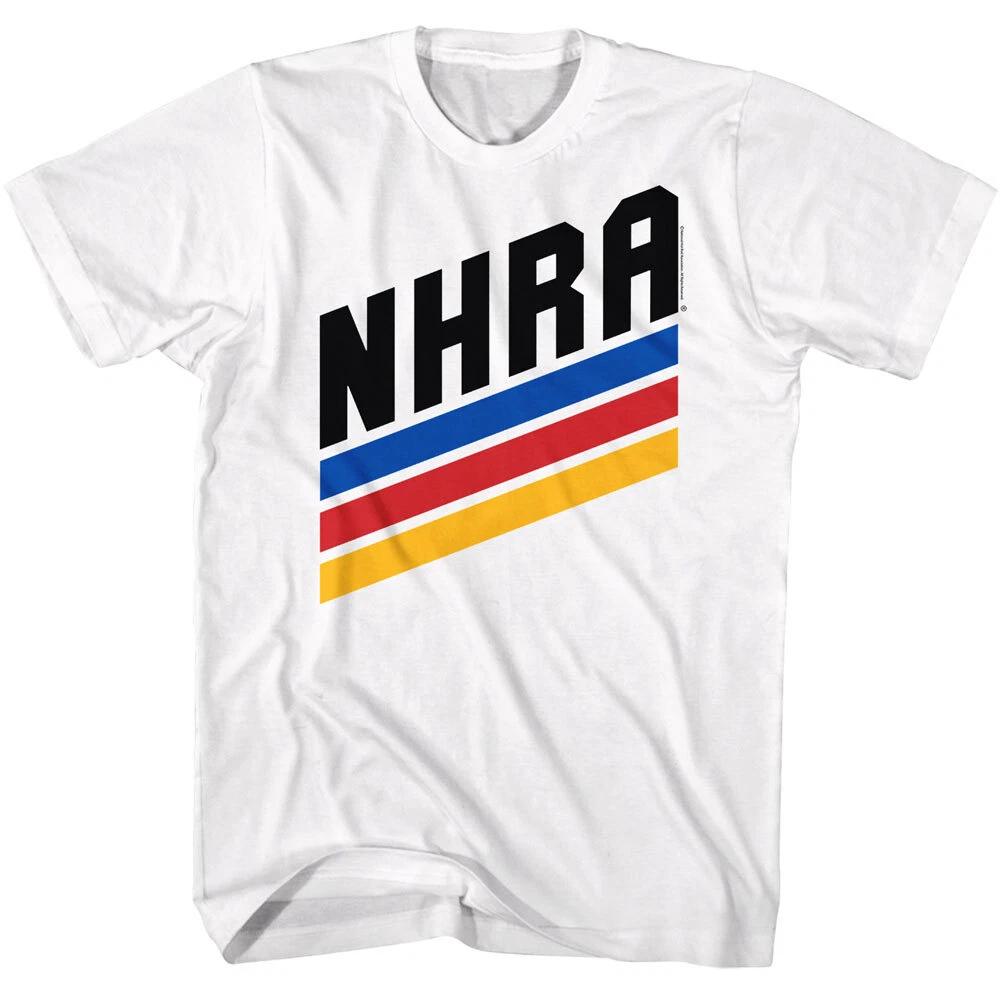 National Hotrod Association NHRA Logo Blue Red Yellow Bars Men s T Shirt S