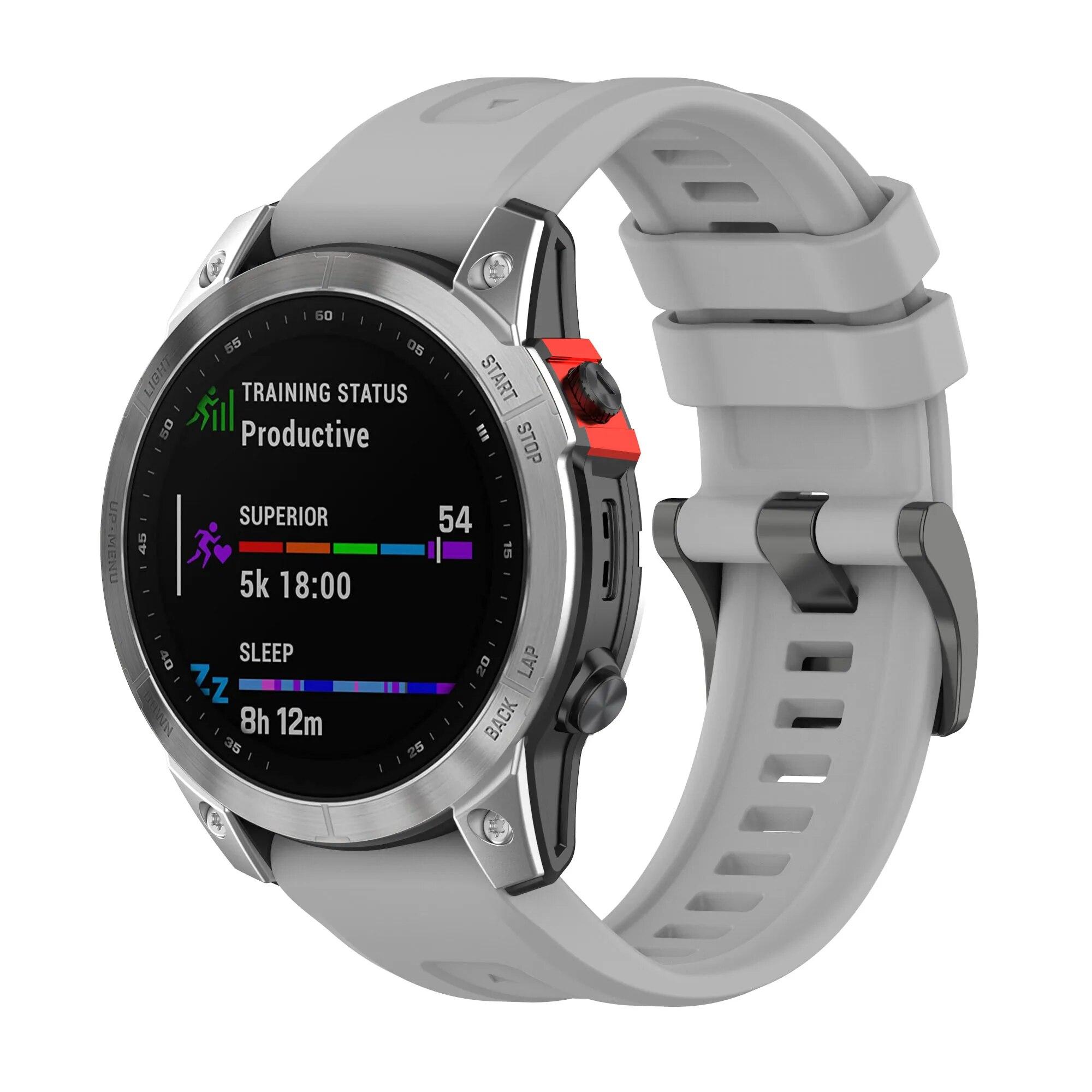 

Ремешок для умных часов 20, 22, 26 мм для Garmin Fenix ​​7x7 7s 6x6 Pro 6s 5x5 5s plus 3 3HR, быстросъемный браслет для смарт-часов 20mm Fenix 5S 6S серый