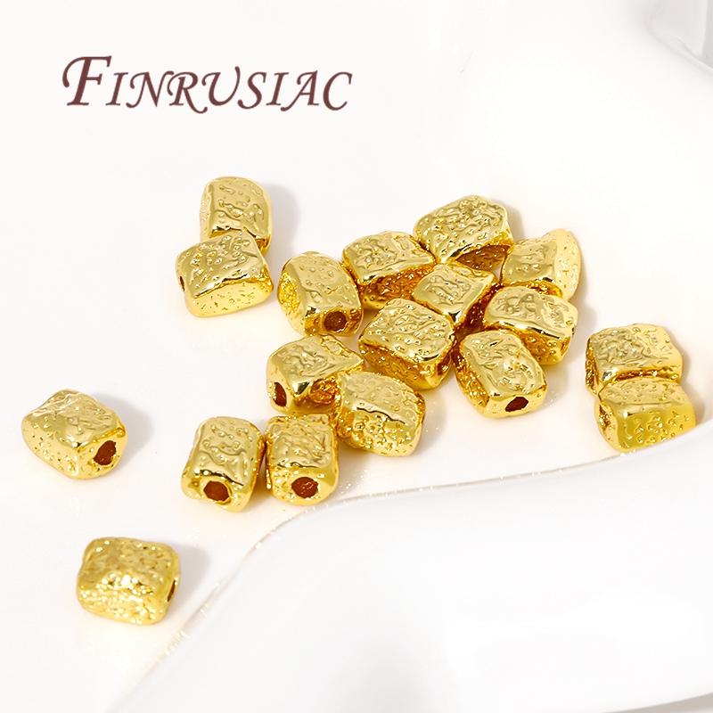 Brass Metal Beads Separators 18K Real Gold Plated Irregular Spacer Beads For Necklaces Making,DIY Jewelry Making Supplies