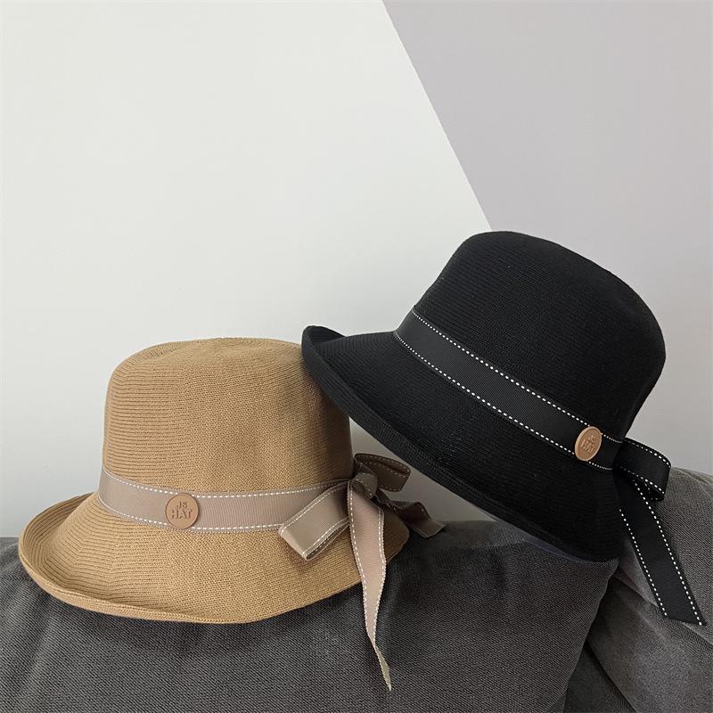 Fisherman's Hat Lady Spring and Autumn Travel British Top Hat Fashion Casual Versatile Knitted Basin Hat Shows Small Face
