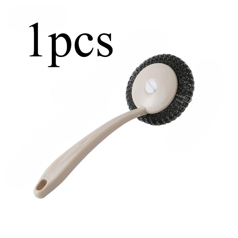 

Кухонная щетка из стальной проволоки можно повесить щетка для мытья посуды с длинной ручкой для чистки масла щетка со стальным шариком для мытья посуды