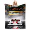 Race Car Helmet and Driver Design Flannel Blanket for Bedroom, Living Room, Sofa, and Nap