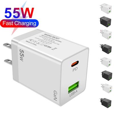 55W GaN PD Fast Charger: EU/US/UK Plug for Mobile Phones & Computers