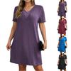 Women's Dress Casual Flowy Dresses V-neck Vocation Boho Beach Sundress
