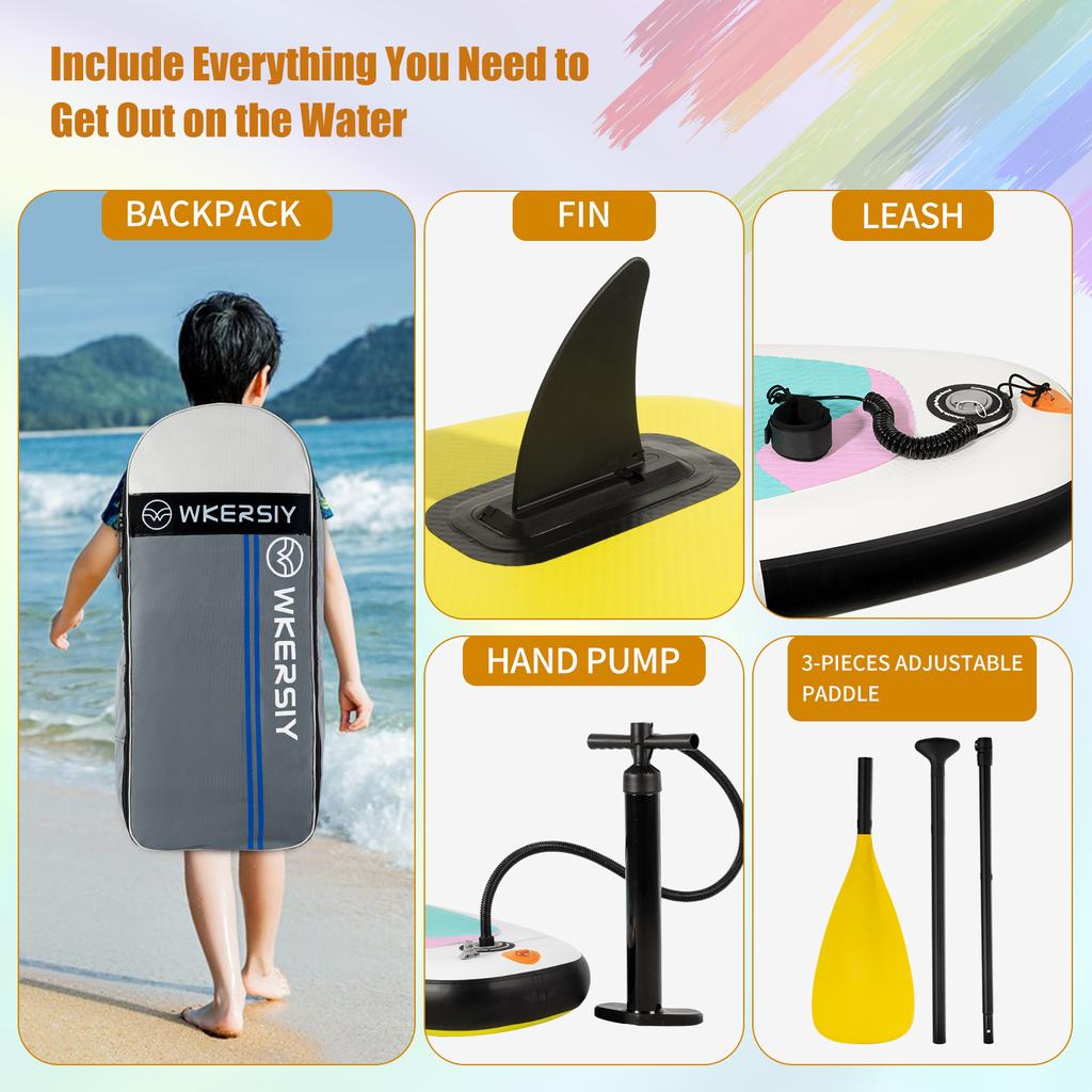 Inflatable Stand Up Paddle Board for Kids 8'x30''x6' Inflatable SUP Paddleboard Water Sport Surf