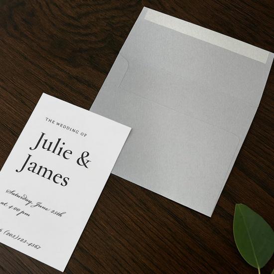 100 Pack Silver Metallic A7 Envelopes - Self Seal - Measures 5 1/4" x 7 1/4" - Premium 28lb Bond Shimmer Stock - For Wedding, Anniversary, New Year