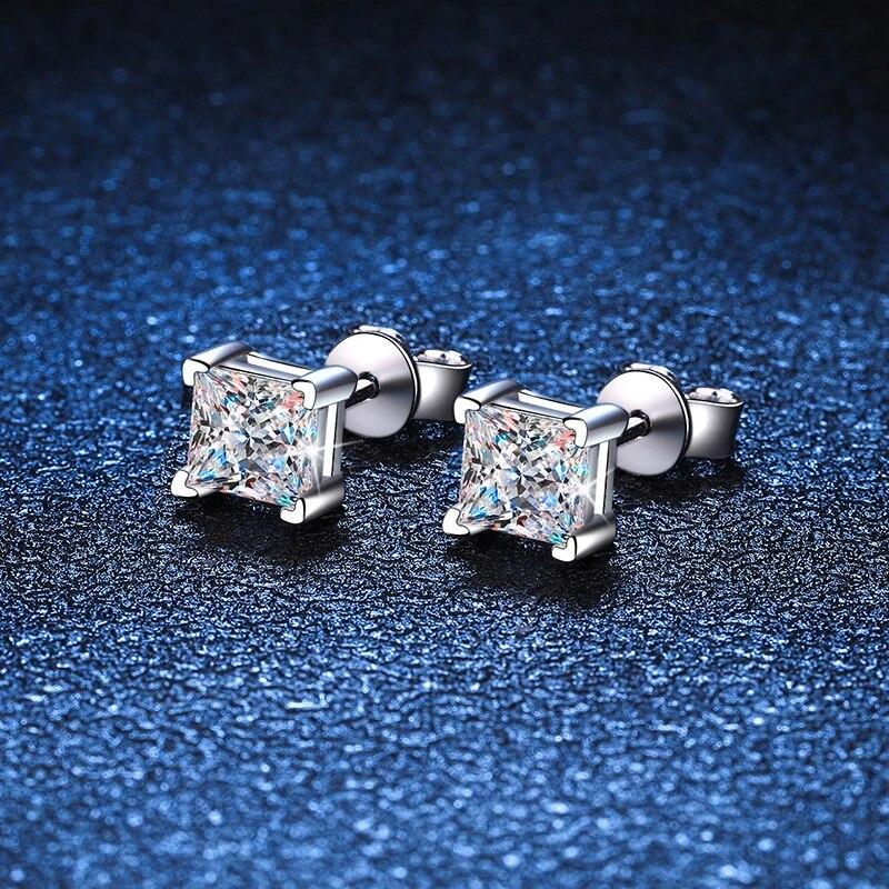 D Color 1ct  Moissanite Stud Earrings For Women Luxury Jewelry Original 925 Sterling Diamond Wedding Party Earring Gift