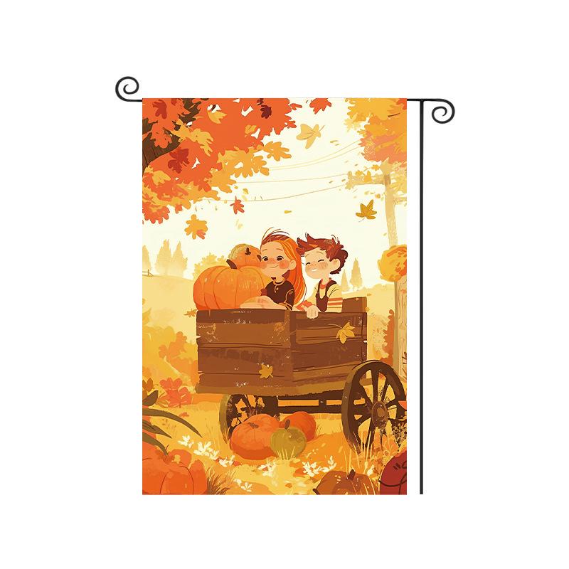Thanksgiving Pumpkin Harvest Garden Flag for Outdoor Autumn Decor