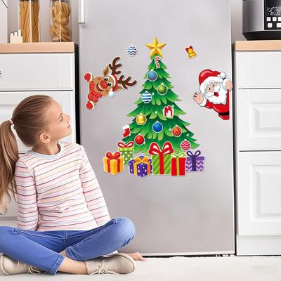 Magnetic Christmas Tree For Fridge Funny Holiday Winter Stickers Magnetic Christmas Decorations For Whiteboard Kitchen Cabinet
