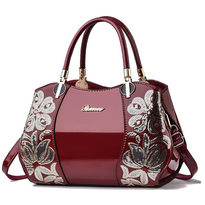 omen's bag oston atmosphere women's bag patent leather bag large capacity handbag